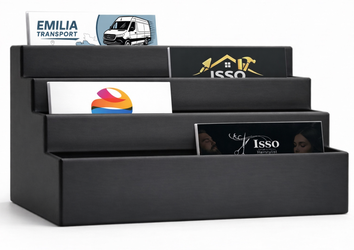 Visitenkartenorganizer XL für Empfang & Büro | Individuelle Firmengravur | Auf Anfrage