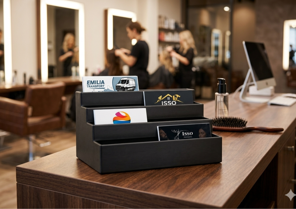 Visitenkartenorganizer XL für Empfang & Büro | Individuelle Firmengravur | Auf Anfrage