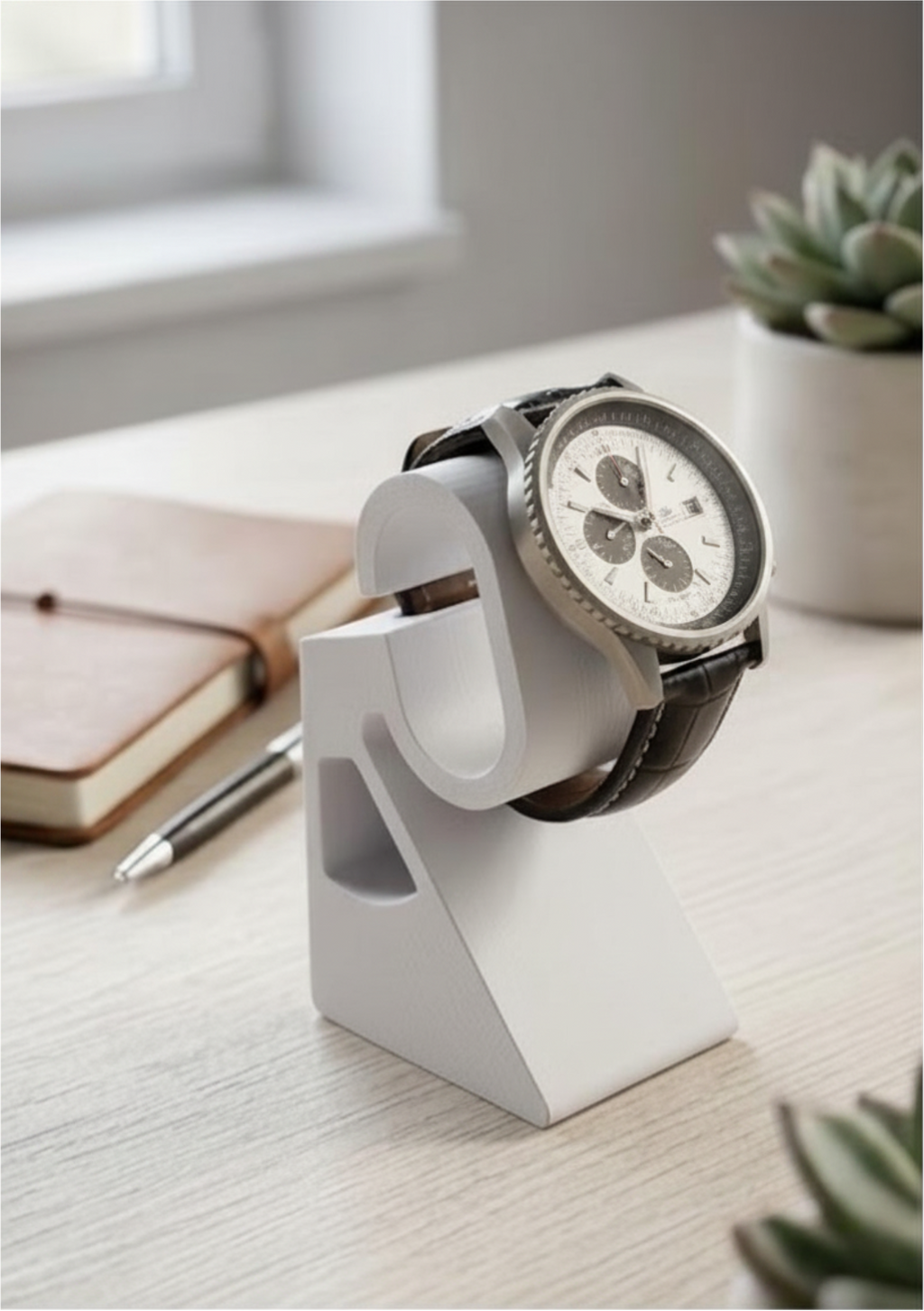 Uhrenständer „C-Curve“ | Minimalistisches Display-Design | Matt - NextStep Creations