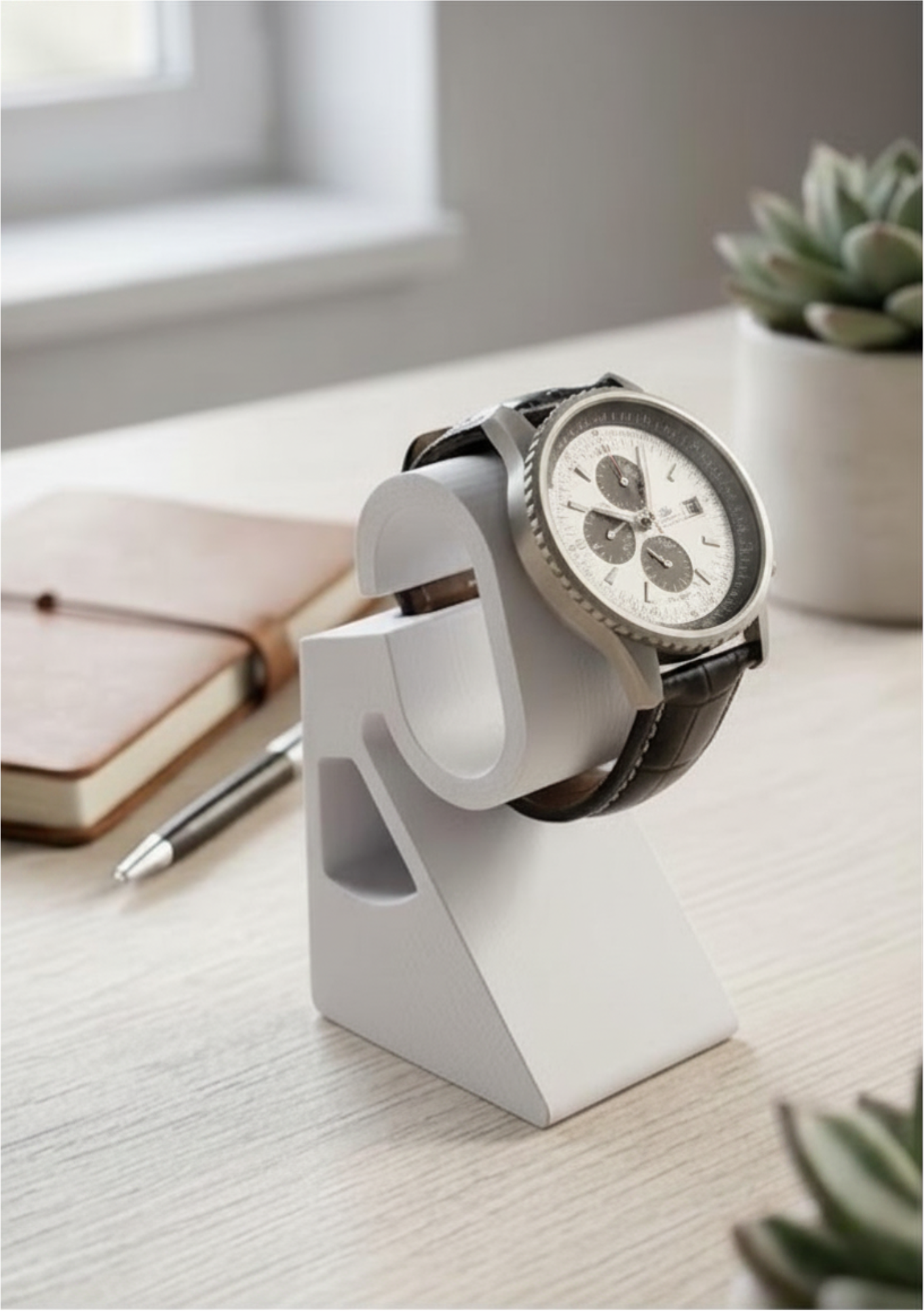 Uhrenständer „C-Curve“ | Minimalistisches Display-Design | Matt - NextStep Creations