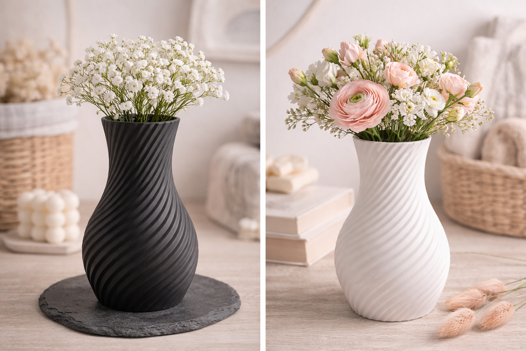 Design-Vase „Twist“ mit Spiralmuster – Minimalistisches Statement - NextStep Creations