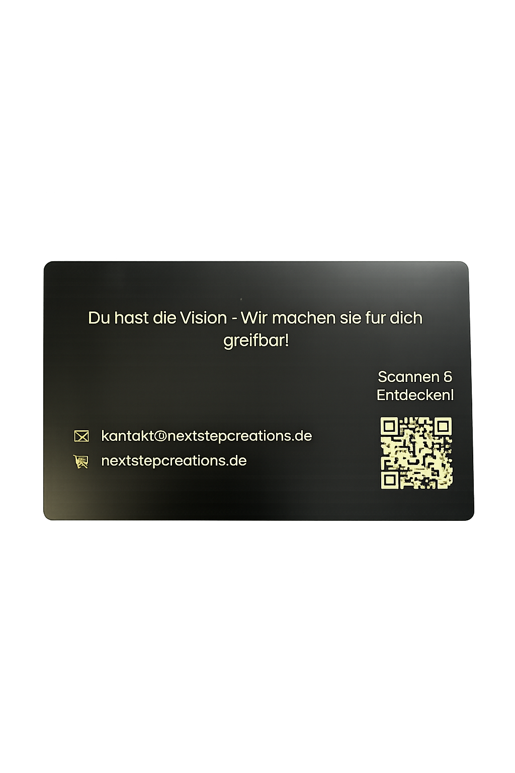 Metall-Visitenkarten mit Logogravur | Edelstahl Schwarz Silber | 25er 50er 100er 250er Set | Größere Mengen auf Anfrage