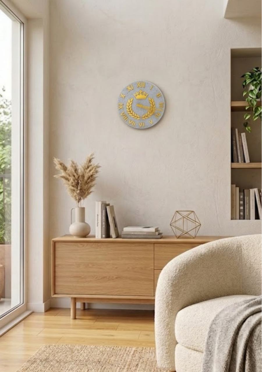 Wall Clock Relief | 25 cm with Subtle Relief Look